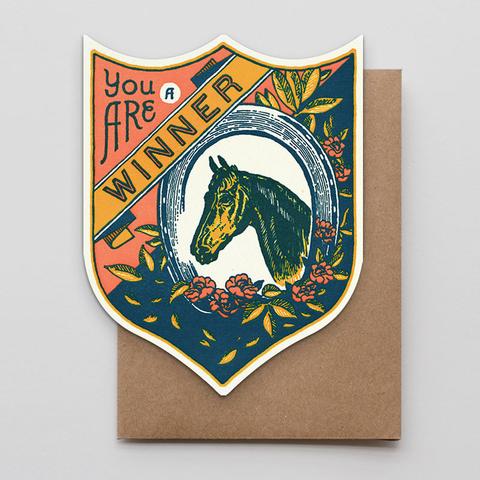 Winner Horse Badge card