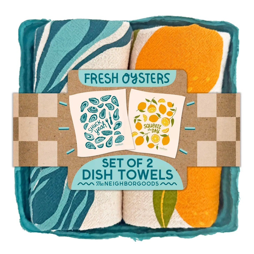 Fresh Oysters Oyster Lemon Tea Towel