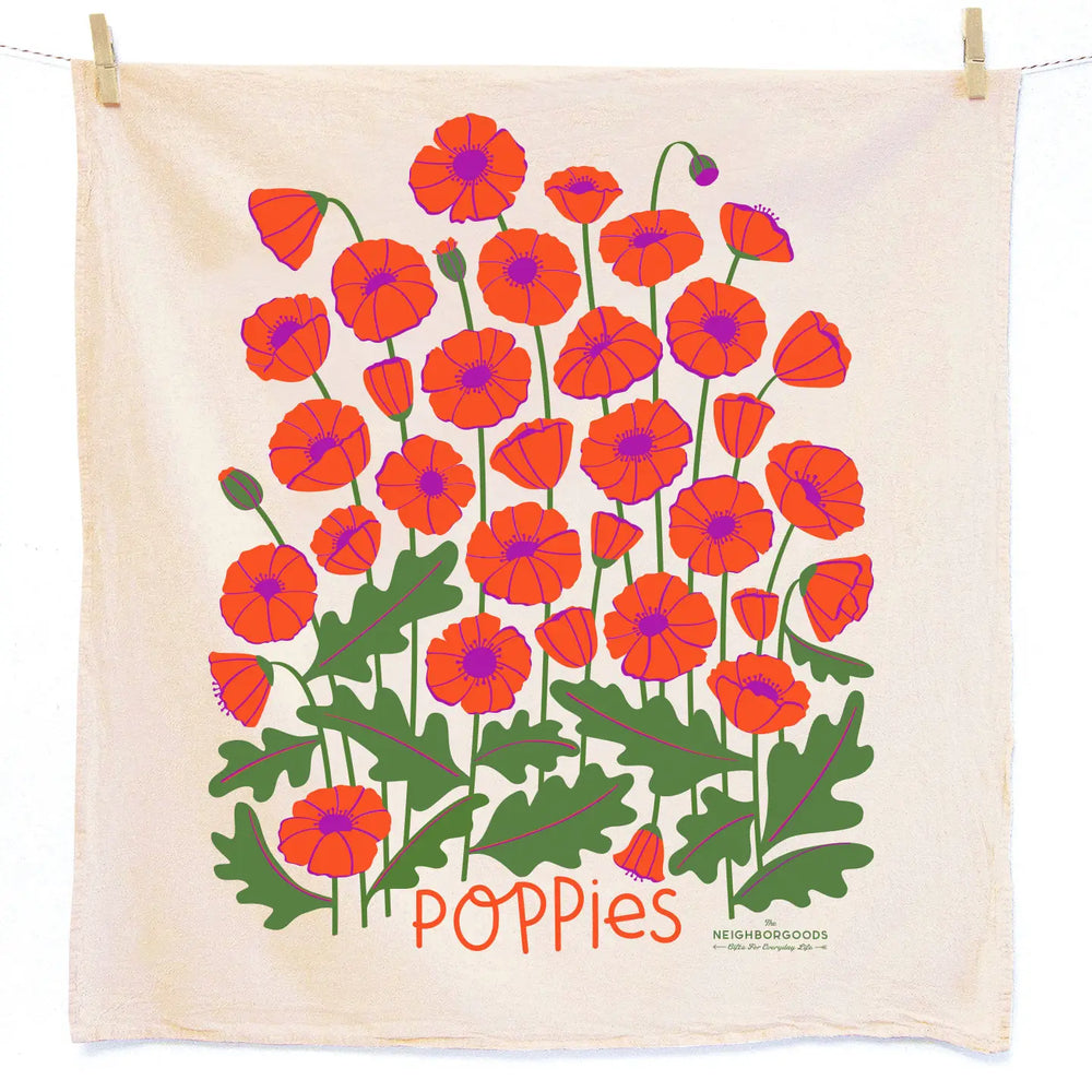 Field Day Mushrooms, Poppies Tea Towel