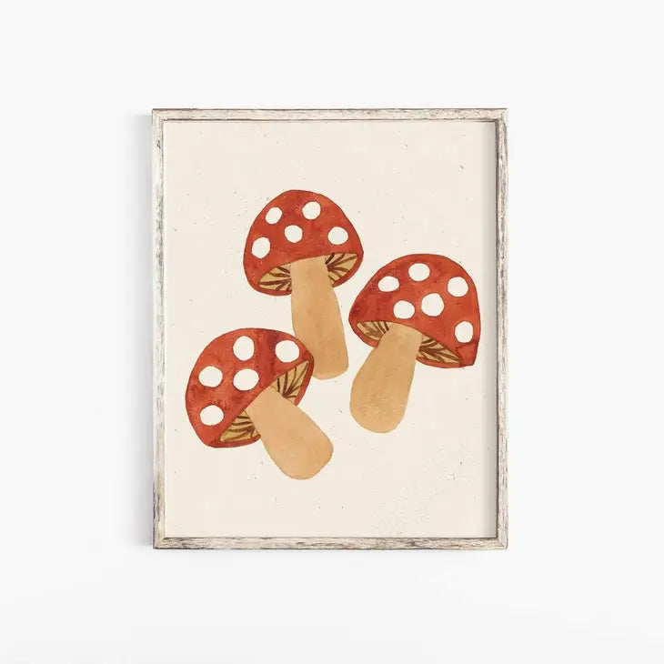 Wall Art Print Watercolor Mushroom