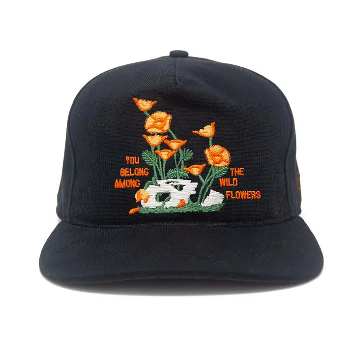 Wild Flowers Black Strapback