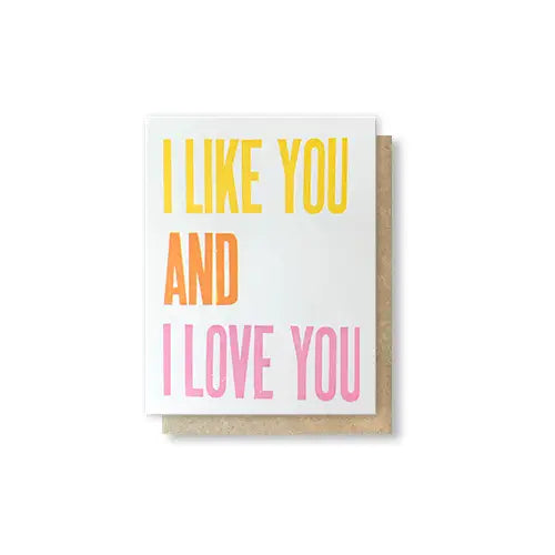 I Like You And I Love You Card