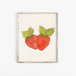 Strawberries Watercolor Print 8x10"