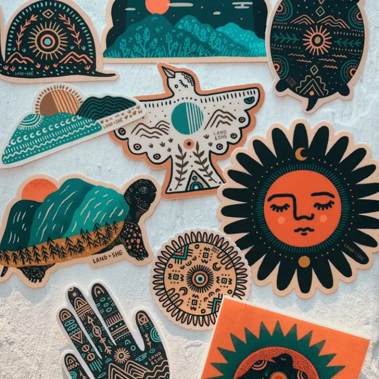 Land & She Stickers