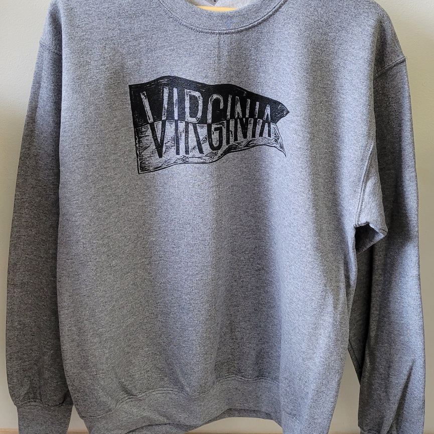 Virginia Flag Sweatshirt - Heather Grey