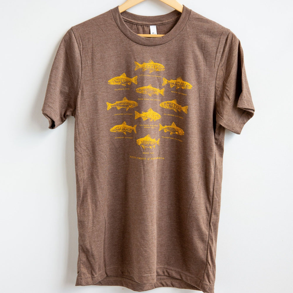 Trout of North America T-Shirt - Heather Brown