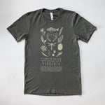 Virginia Flora & Fauna T-shirt - Heather Army