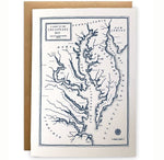 Chesapeake Bay Map Greeting Card