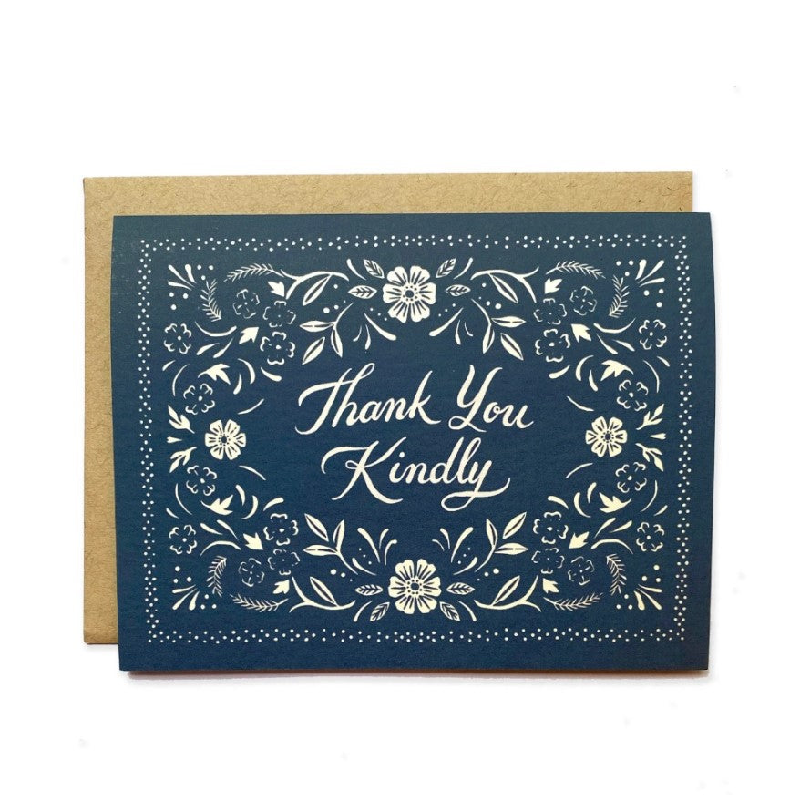 Thank You Kindly Floral Bandana Card