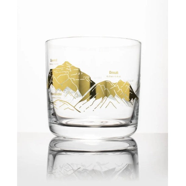 Mountain Peaks of the World Whiskey Glass