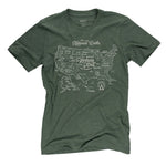 National Parks Map T-Shirt - Conifer