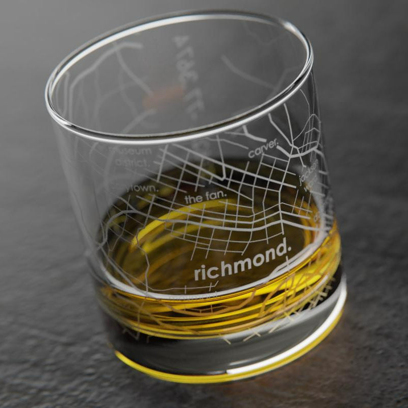 Richmond Map Rocks Glass